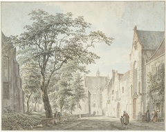 Gezicht in de stad Montfoort by Paulus van Liender