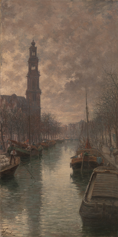 Gezicht op de Prinsengracht met de Westerkerk by Vittorio Schiavon