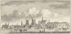 Gezicht op Haarlem vanuit het noordwesten by Hendrik Spilman