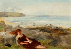 Girl reading by the Shore by James Clarke Hook