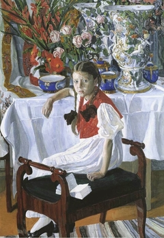 Girl with porcelain by Aleksandr Golovin