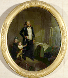 Groepsportret in grote kamer by Petrus Groenia