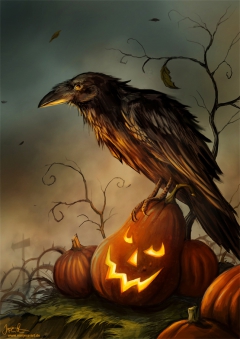 Halloween Raven by Jeremiah Morelli