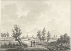 Het dorp Huissen (?) in Gelderland by Nicolaas Wicart