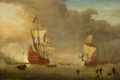 HMS Royal Sovereign and other vessels by Willem van de Velde the Younger