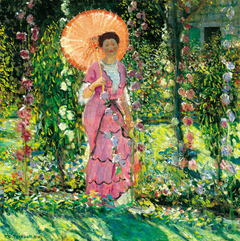 Hollyhocks by Frederick Carl Frieseke