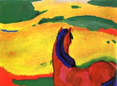 horse in a landscape by Franz Marc