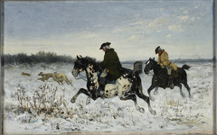 Hunting with greyhounds by Jan Chełmiński