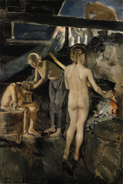 In the Sauna by Akseli Gallen-Kallela