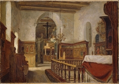 Interior from the Church at Voss by Adolph Tidemand