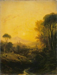 Italian Landscape: Evening by Camille Roqueplan