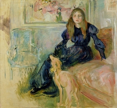 Julie Manet et sa levrette Laërte by Berthe Morisot