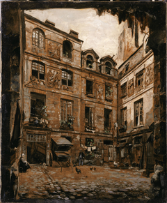 La Cour de l'hôtel dit Colbert, rue de l'Hôtel Colbert by Emmanuel Lansyer