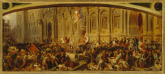 Lamartine repoussant le drapeau rouge à l'Hôtel de Ville, le 25 février 1848 by Henri Félix Emmanuel Philippoteaux