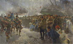 Landing of the First Canadian Division at Saint-Nazaire, 1915 by Edgar Bundy