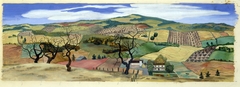 Landscape (mural study, Cornelia, Georgia Post Office) by Charles Trumbo Henry