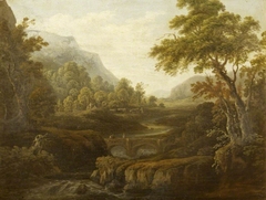 Landscape with a Stream crossed by a Bridge by Anonymous