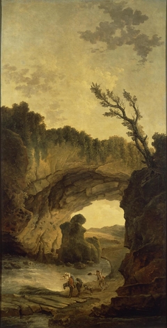 Landscape with an Arch in a Rock by Hubert Robert