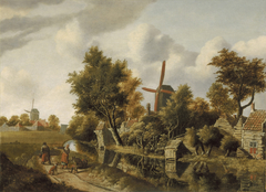 Landscape with Houses and Windmills on the Water by Cornelis Gerritsz Decker