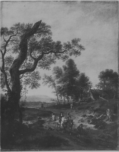 Landscape with Hunting Party by Jan Wijnants