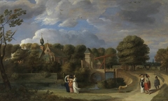 Landschaft mit Schloss by Flämisch