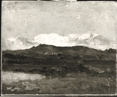 Landschaft mit See und Berg by Fritz Baer