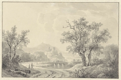 Landschap met ruïne in het verschiet by Willem de Klerk