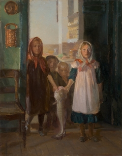 Little Girls with a Cod by Anna Ancher