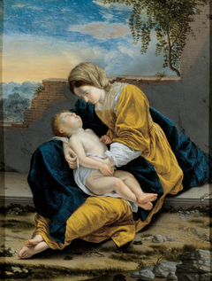 Madonna and Child in a landscape by Orazio Gentileschi