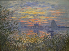 Marine View with a Sunset by Claude Monet