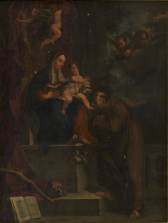 Mary, Jesus and St Francis by Carracci'erne