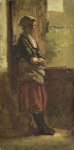 Meisje bij het venster by Jacob Maris