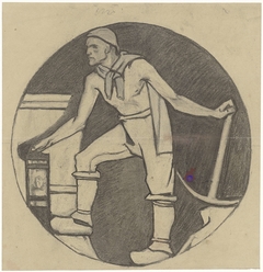 Mijnwerker met lamp en houweel by Richard Roland Holst