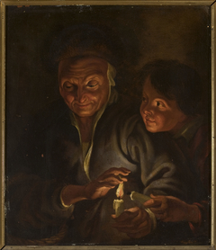 Old woman and a boy with a candle by Peter Paul Rubens