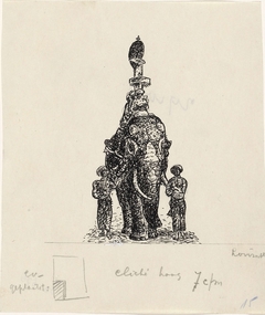 Ontwerp boekillustratie voor Alexander Cohen's Van Anarchist tot Monarchist: Indiase Olifant by Leo Gestel