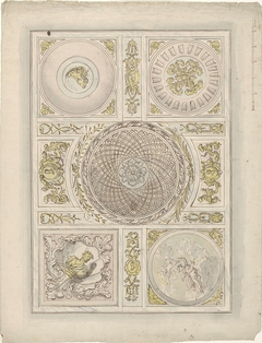 Ontwerp voor een plafondschildering: ornamentale vlakvulling by Elias van Nijmegen