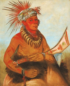 Pah-ta-cóo-chee, Shooting Cedar, a Brave by George Catlin