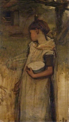 Painting of a girl by Francis Montague Holl