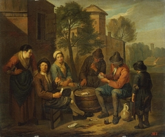 Peasants Playing Cards by Norbert van Bloemen