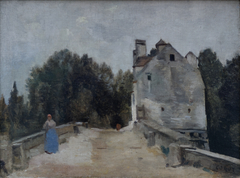 Pont et Moulin près de Mantes by Jean-Baptiste-Camille Corot