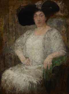 Portrait of a French Lady-Writer Gabrielle Réval by Olga Boznańska