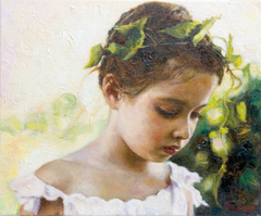 "Portrait of a little girl" by Οδυσσέας Οικονόμου