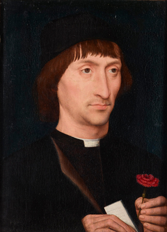 Portrait of a Man with a Pink by Hans Memling