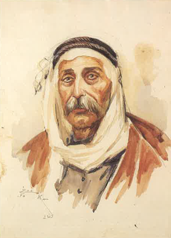 Portrait of Hussein Mahmoud Al-Hajj Darwich by Moustafa Farroukh