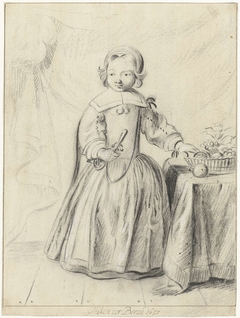 Portret van een kind in een interieur by Gesina ter Borch