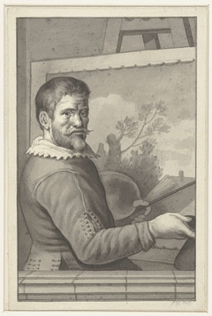 Portret van onbekende schilder aan zijn ezel by Unknown Artist