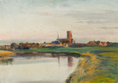 Ribe seen from the West by Knud Larsen