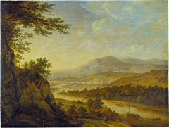 River Landscape with Rise of Cliffs by Herman Saftleven