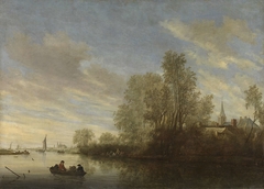 River view near Deventer by Salomon van Ruysdael