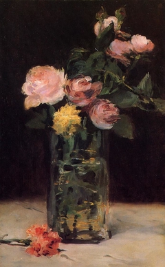 Roses in a Glas Vase by Edouard Manet